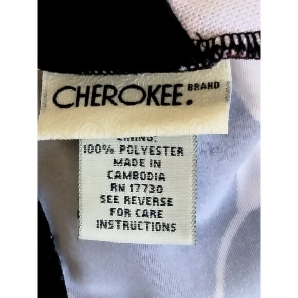 Cherokee Adjustable Halter Tankini Swim Top 16W Black White Red Floral Print - Picture 5 of 6